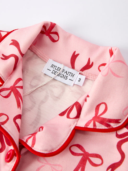 christmas-bow-girls-pajama-set-with-furry-trim - Sophia's Style-4